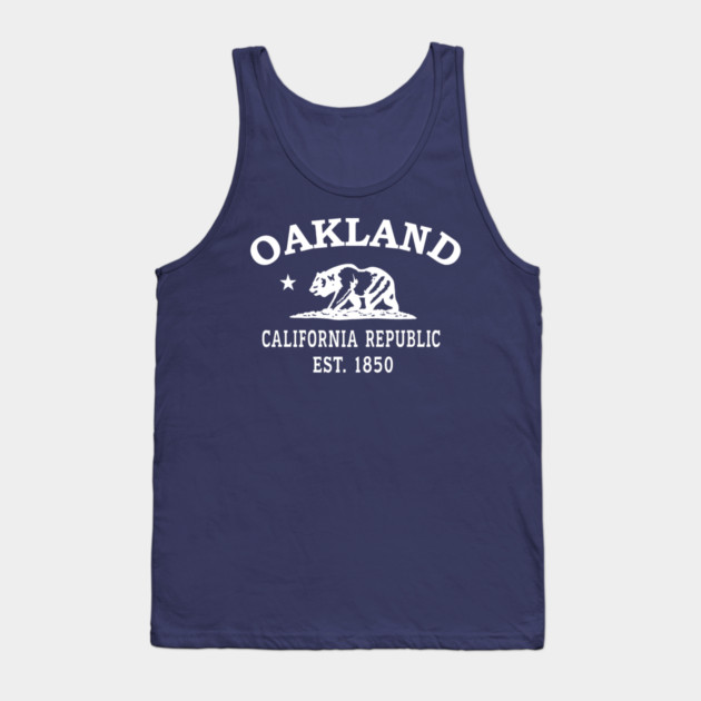 Oakland California Vintage Retro Tank-Top - White Logo - Various Colors