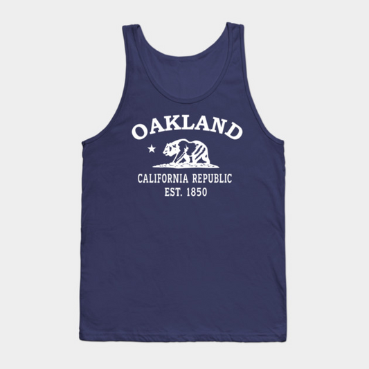 Oakland California Vintage Retro Tank-Top - White Logo - Various Colors
