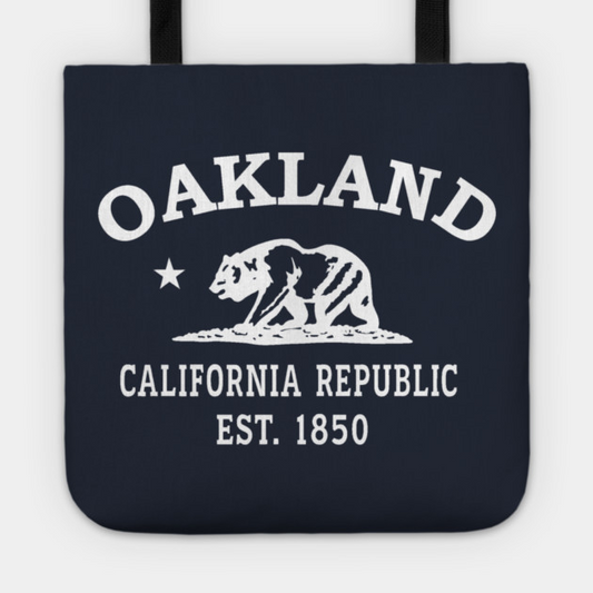 Oakland California Vintage Retro Tote - White Logo
