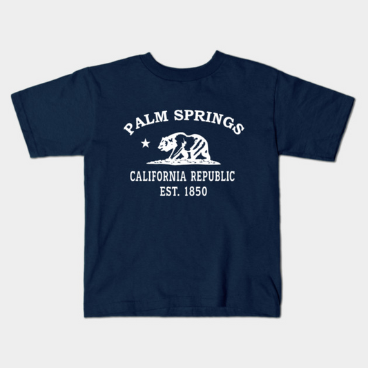 Palm Springs California Vintage Retro Kids T-Shirt - White Logo - Various Colors
