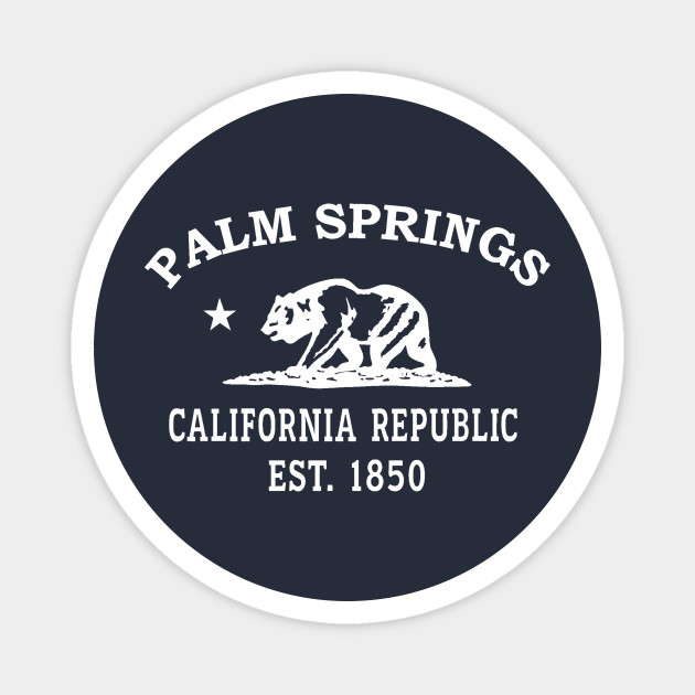 Palm Springs California Vintage Retro Magnet - White Logo