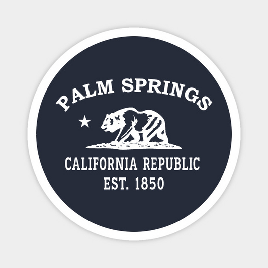 Palm Springs California Vintage Retro Magnet - White Logo