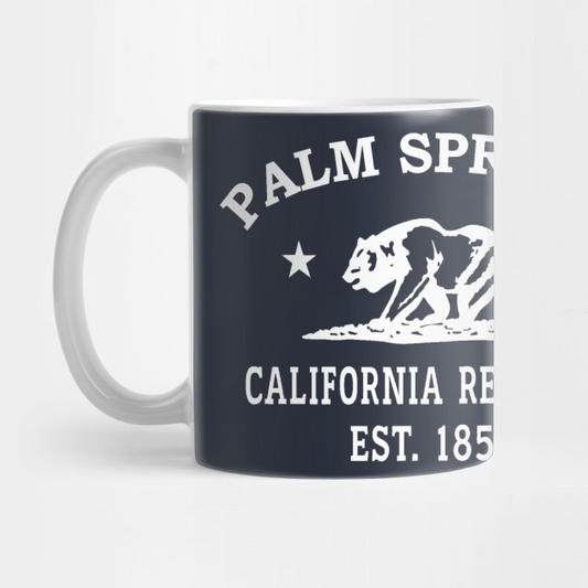Palm Springs California Vintage Retro Mug - White Logo
