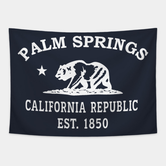 Palm Springs California Vintage Retro Tapestry - White Logo