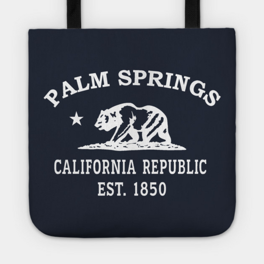 Palm Springs California Vintage Retro Tote - White Logo