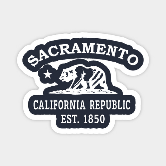 Sacramento California Vintage Retro Magnet - White Logo
