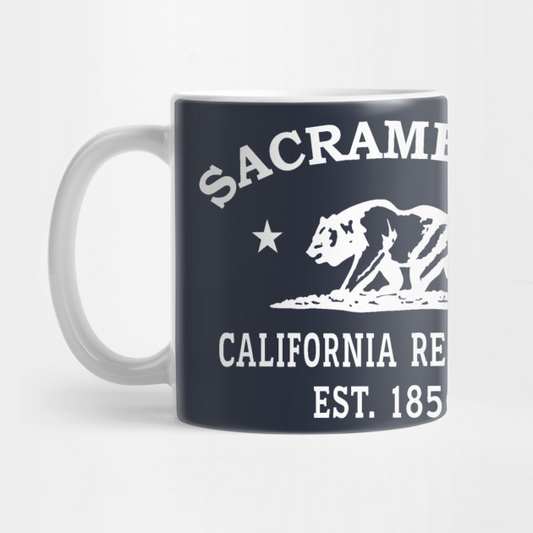 Sacramento California Vintage Retro Mug - White Logo