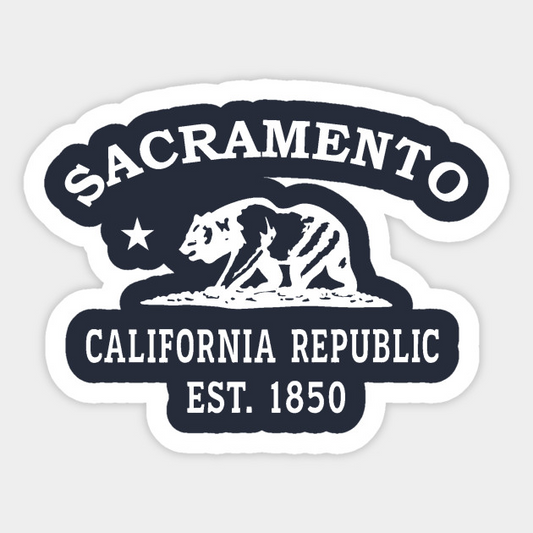 Sacramento California Vintage Retro Sticker - White Logo