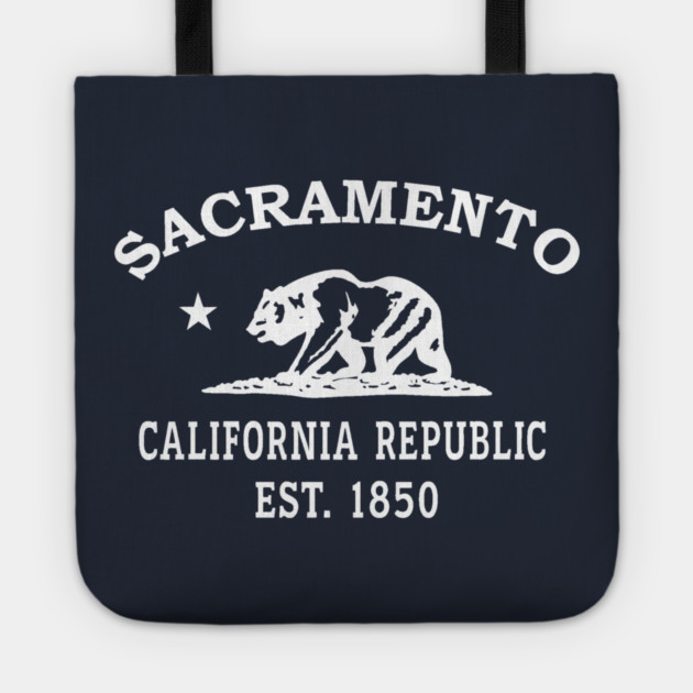 Sacramento California Vintage Retro Tote - White Logo