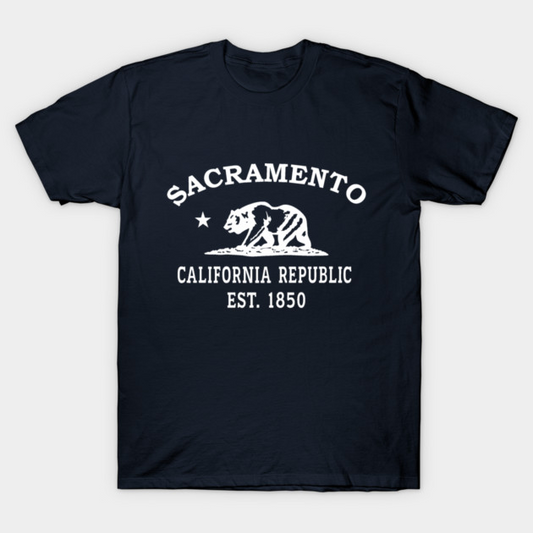 Sacramento California Vintage Retro Women's T-Shirt - White Logo - Various Colors