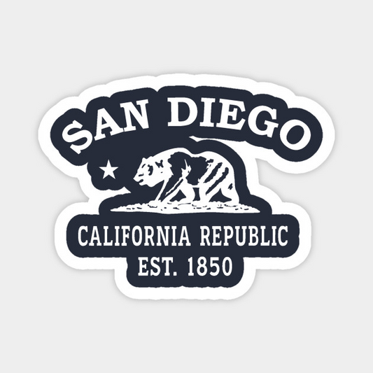 San Diego California Vintage Retro Magnet - White Logo