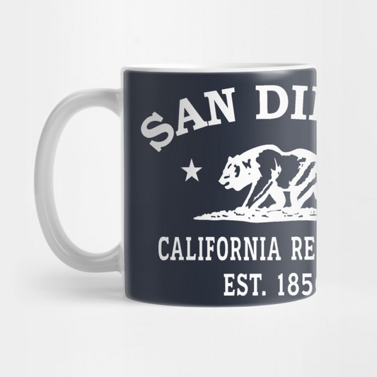 San Diego California Vintage Retro Mug - White Logo