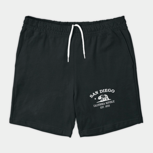 San Diego California Vintage Retro Shorts - White Logo - Various Colors