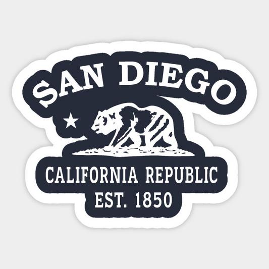 San Diego California Vintage Retro Sticker - White Logo