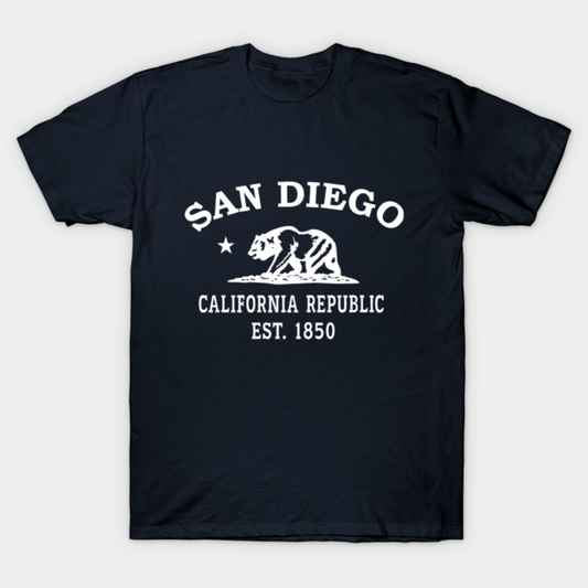 San Diego California Vintage Retro Women's T-Shirt - White Logo - Various Colors
