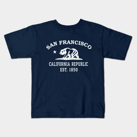 San Francisco California Vintage Retro Kids T-Shirt - White Logo - Various Colors