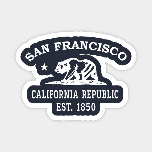 San Francisco California Vintage Retro Magnet - White Logo
