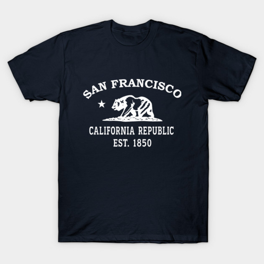 San Francisco California Vintage Retro Men's T-Shirt - White Logo - Various Colors