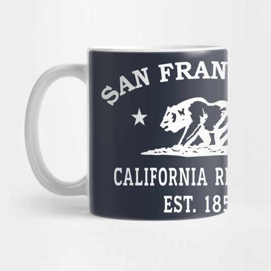 San Francisco California Vintage Retro Mug - White Logo