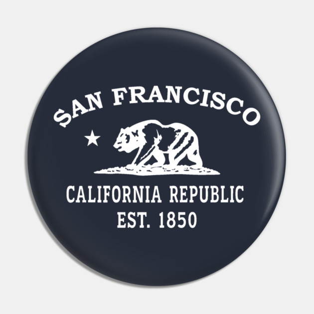 San Francisco California Vintage Retro Pin - White Logo