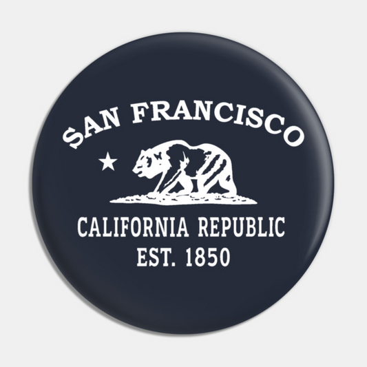 San Francisco California Vintage Retro Pin - White Logo