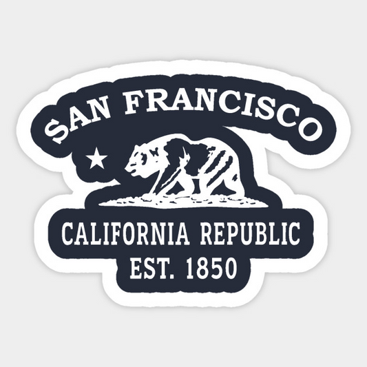 San Francisco California Vintage Retro Sticker - White Logo