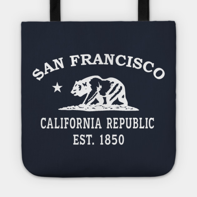 San Francisco California Vintage Retro Tote - White Logo