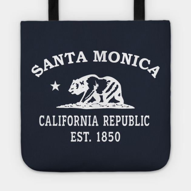 Santa Monica California Vintage Retro Tote - White Logo