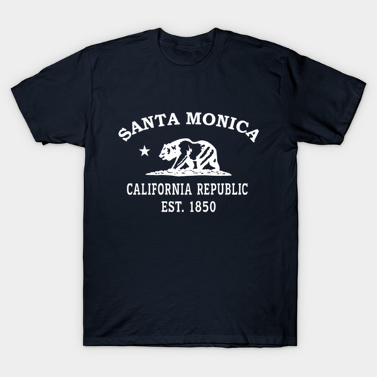 Santa Monica California Vintage Retro Women's T-Shirt - White Logo - Various Colors