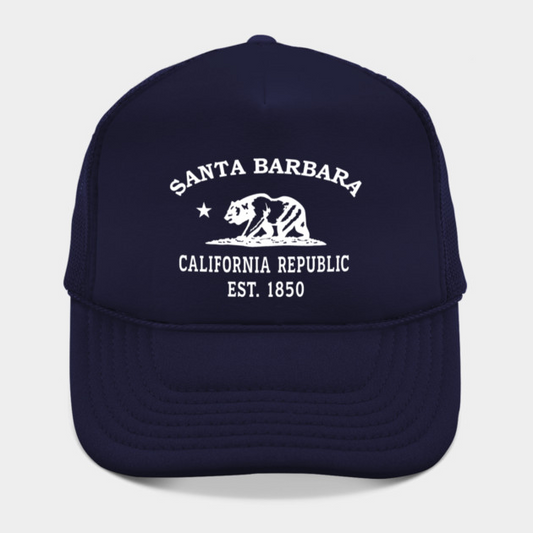 Santa Barbara California Vintage Retro Hat - White Logo - Various Colors