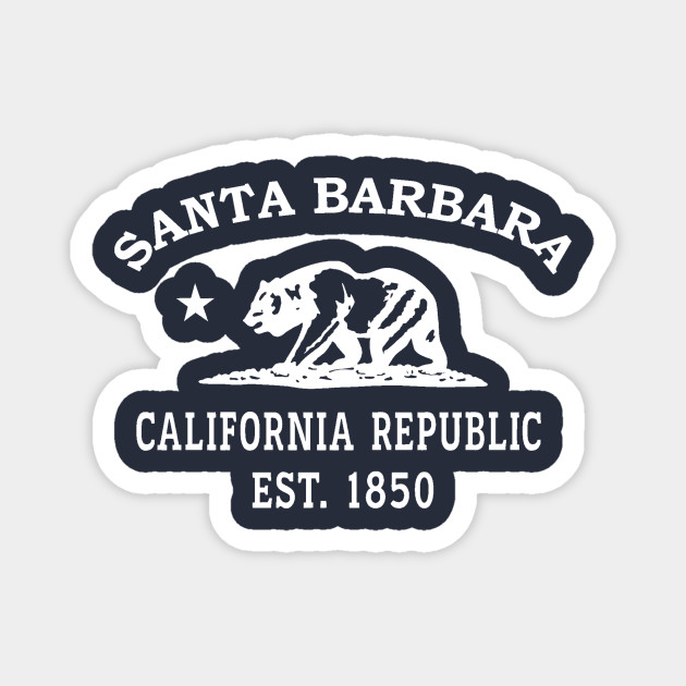 Santa Barbara California Vintage Retro Magnet - White Logo