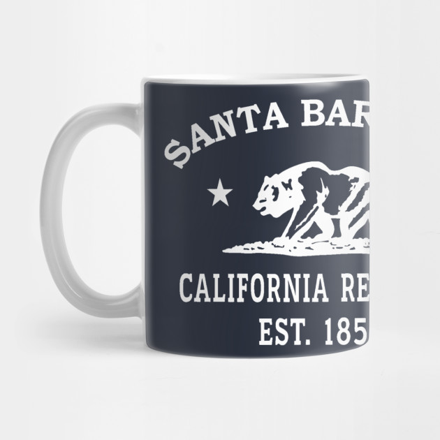 Santa Barbara California Vintage Retro Mug - White Logo