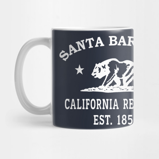 Santa Barbara California Vintage Retro Mug - White Logo