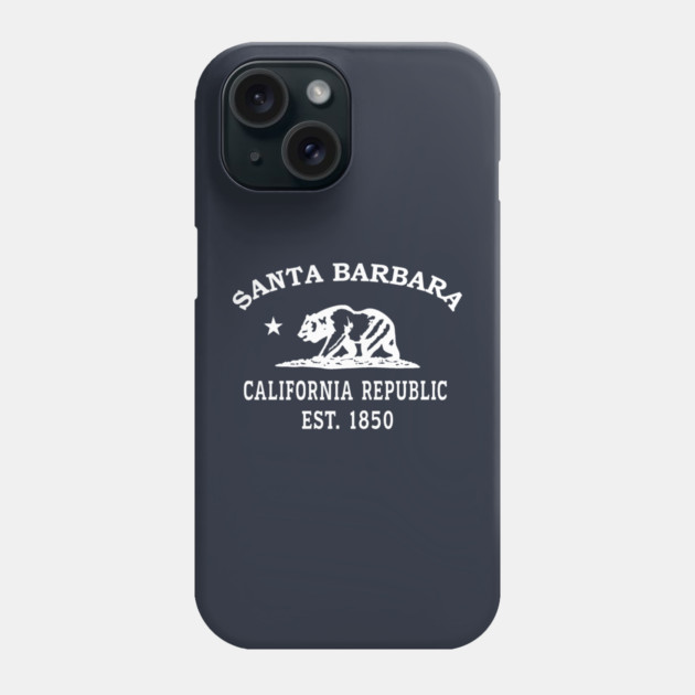 Santa Barbara California Vintage Retro Phone Case - White Logo