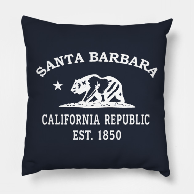 Santa Barbara California Vintage Retro Throw-Pillow - White Logo