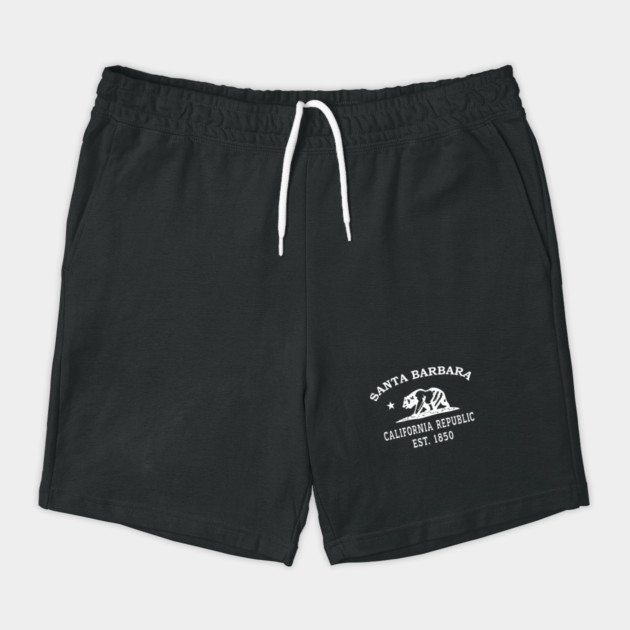 Santa Barbara California Vintage Retro Shorts - White Logo - Various Colors