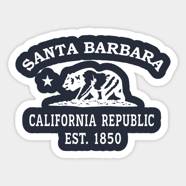 Santa Barbara California Vintage Retro Sticker - White Logo