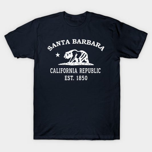 Santa Barbara California Vintage Retro Women's T-Shirt - White Logo - Various Colors