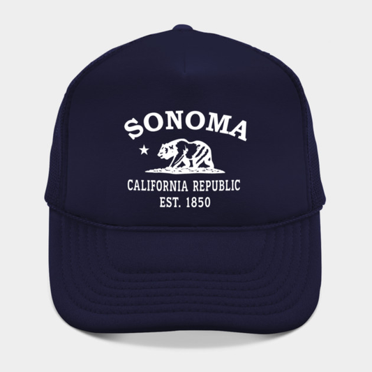 Sonoma California Vintage Retro Hat - White Logo - Various Colors