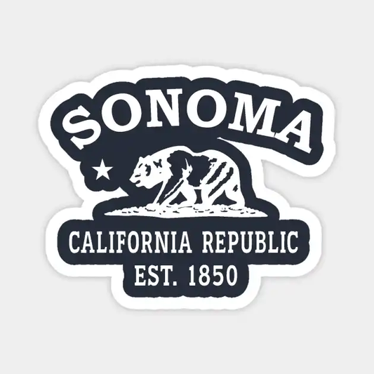 Sonoma California Vintage Retro Magnet - White Logo