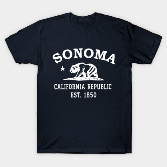 Sonoma California Vintage Retro Men's T-Shirt - White Logo - Various Colors
