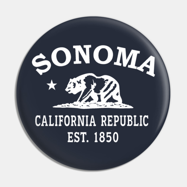 Sonoma California Vintage Retro Pin - White Logo