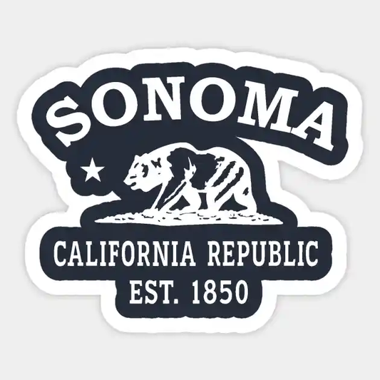 Sonoma California Vintage Retro Sticker - White Logo