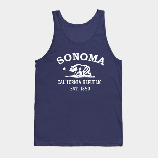 Sonoma California Vintage Retro Tank-Top - White Logo - Various Colors