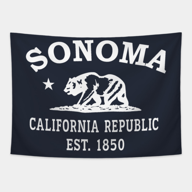 Sonoma California Vintage Retro Tapestry - White Logo