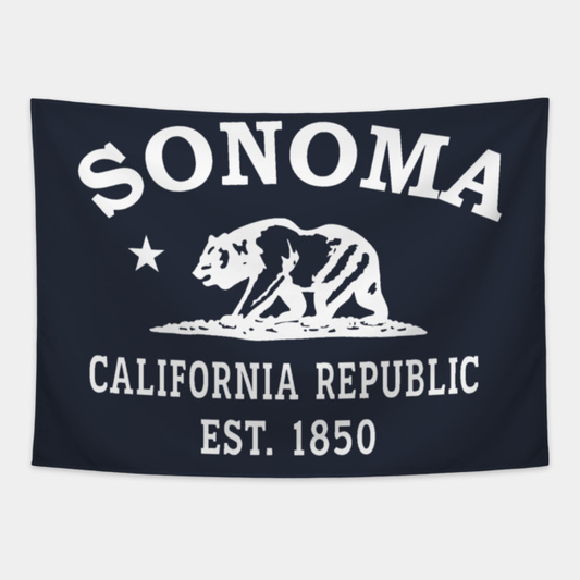 Sonoma California Vintage Retro Tapestry - White Logo