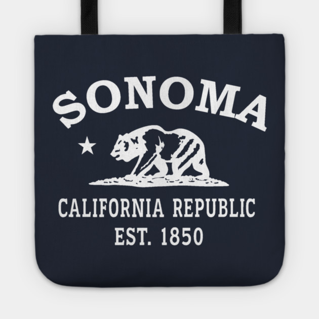 Sonoma California Vintage Retro Tote - White Logo