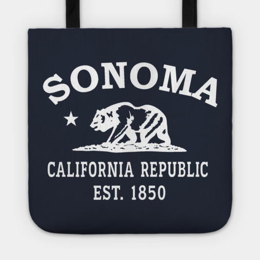 Sonoma California Vintage Retro Tote - White Logo