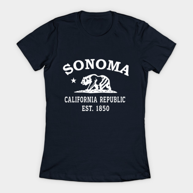 Sonoma California Vintage Retro Women's T-Shirt - White Logo - Various Colors