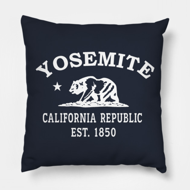Yosemite California Vintage Retro Throw-Pillow - White Logo